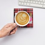 Personalized You Are the Greatest Hero Buffalo Plaid Design Ceramic Coaster with Photo Birthday Father's Day Christmas Gift for Dad