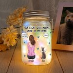 Personalised Dog Cat Pet Angel Wings LED Mason Jar Light with Name and Title Sympathy Sentimental Gift for Pet Owners Lovers