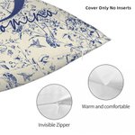 Personalised Toile De Jouy Floral Initial Soft Throw Pillow Cover with Name Home Decor Birthday Christmas Gift for Women