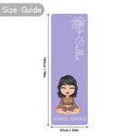Gepersonaliseerde Cartoon Yoga Karakter Geboortebloem Yoga Mat met Naam en Tekst Sport Accessoires Verjaardagscadeau voor Vrouwen Yoga Lovers