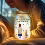Personalised Dog Cat Pet Angel Wings LED Mason Jar Light with Name and Title Sympathy Sentimental Gift for Pet Owners Lovers