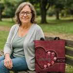 Personalisierte Retro Geburt Blume große Kapazität wasserdichte Tragetasche mit Namen und Titel Muttertag Geburtstag Jahrestag Geschenk für Frauen Mom Oma