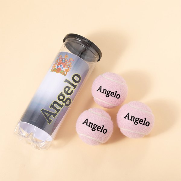 Palline da tennis personalizzate con nome ad alta elasticità confezione singola da 3 palline per allenamento regalo per appassionati di tennis