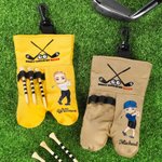 Personalized Cartoon Character Golf Ball Sack with Name and Belt Clip Funny Golf Accessories Birthday Gift for Golf Lover