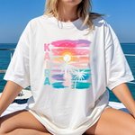 Personalised Coconut Tree Beach Sunset T-shirt Sweatshirt Hoodie with Name Vacation Beach Party Birthday  Gift for Family Friends