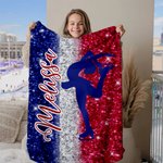 Personalized Skating Girl Silhouette Soft Throw Blanket with Name Home Decor Game Day Birthday Gift for Skating Enthusiasts