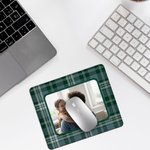 Tapis de souris anti-dérapant personnalisé Buffalo Plaid Photo Accessoire de bureau Anniversaire Cadeau de Noël pour la famille Amis Collègues