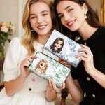 Cartera de mano personalizada de cuero PU con diseño floral vintage personaje animado y nombre varios compartimentos regalo de boda para mujer