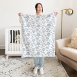 Personalised Forest Animal Swaddle Blanket Hat Headband Set with Name Baby Shower Photography Gift for Baby Newborn