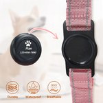 Personalized Paw Print Design Pet Locator Collar with Air Tag Holder and Name Outdoor Accessories Pet Party Birthday Gift for Pet Owners