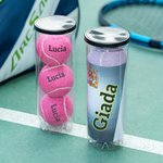 Palline da tennis personalizzate con nome ad alta elasticità confezione singola da 3 palline per allenamento regalo per appassionati di tennis