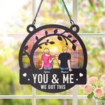 Attrape-Soleil Personnalisé avec Personnage de Dessin Animé et Nom Décoration Maison Cadeau Anniversaire pour Couple