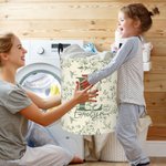 Personalized Toile De Jouy Floral Initial Collapsible Large Capacity Laundry Storage Basket with Name Housewarming Christmas Gift for Family