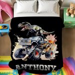 Henkilökohtainen Dinosaurus Off-Road Ajoneuvo Pehmeä heittää huopa nimi Home Decor joulu syntymäpäivälahja lapsille