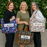 Personalized Folk Art Flower Large Tote Bag with Name Travel Daily Use Birthday Anniversary Gift for Women Friends