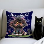 Personalized Cute Whimsical Cat Dog Soft Throw Pillow Cover with Name Home Decor Birthday Gift for Friends Family Pet lovers