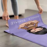 Personalizada Nacimiento Flor Caricatura Personaje Super Absorbente Esterilla de Yoga Toalla con Nombre Gimnasio Accesorios Regalo de Cumpleaños para Mujeres Amantes del Yoga