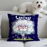 Personalized Cute Whimsical Cat Dog Soft Throw Pillow Cover with Name Home Decor Birthday Gift for Friends Family Pet lovers