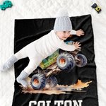 Henkilökohtainen Dinosaurus Off-Road Ajoneuvo Pehmeä heittää huopa nimi Home Decor joulu syntymäpäivälahja lapsille