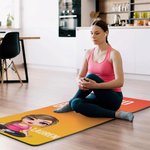 Personalisierte Cartoon Yoga Charakter Gradient-Farbe Anti-Rutsch-Yoga-Matte mit Text und Name Geburtstag Fitness Geschenk für Yoga-Liebhaber