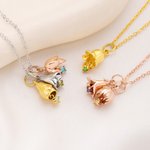 Personligt 1-6 födelsedagshalsband med blommor och födelsedagsberlocker Smickrande familjesmycken Födelsedag, jubileum, mors dag - present till kvinnor