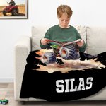 Henkilökohtainen Dinosaurus Off-Road Ajoneuvo Pehmeä heittää huopa nimi Home Decor joulu syntymäpäivälahja lapsille