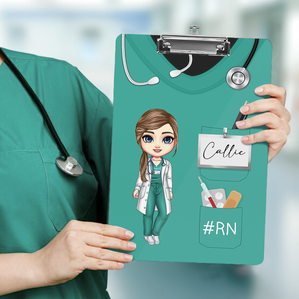 Presse-papiers acrylique multicolore personnalisé avec clip à profil bas Cadeau d'appréciation de la semaine de l'infirmière pour le personnel médical