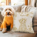 Personalized Floral Pet Photo Soft Throw Pillow Cover with Name and Date Home Decor Christmas Birthday Gift for Pet Lovers