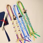 Ruban tressé bicolore avec nom de l'année et de l'école Cadeau de fin d'études pour les diplômés