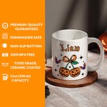 Personalized Cherry Pumpkin 11 oz 15 oz Ceramic Mug with Name Daily Use Halloween Decorations Gift for Family Friends