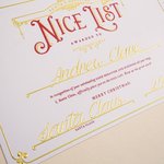 Personalised 2025 Gold Foil Stamped Santa Claus Letter Santa's Nice List Certificate with Envelope Christmas Gift for Boys Girls