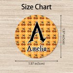 Personalized Cartoon Cherry Pumpkin Stickers Labels with Name and Initial Set of 2 Gift Decor Halloween Party Favors for Family Friend Kid