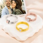 Personalized Sterling Silver Heart Women Stacking Rings with Engraved 2-7 Names Family Jewelry Mother's Day Birthday Gift for Mom Grandma