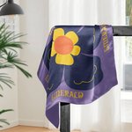 Personalizado Arte Floral Abstracto Pañuelo de seda con nombre diario de la fiesta de cumpleaños de aniversario de regalo para las mujeres