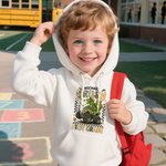 Personalisierte Dinosaurier Grid Truck Multicolor T-Shirt Sweatshirt Hoodie mit Note und Name zurück zu Schule Geburtstag Geschenk für Jungen Mädchen