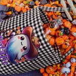 Personalized Cute Pumpkin Magic Hat Ghost Checkered Candy Bucket with Name Halloween Party Gift for Children