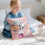 Personalized Cute Whimsical Cat Dog Soft Throw Pillow Cover with Name Home Decor Birthday Gift for Friends Family Pet lovers