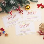Personalised 2025 Gold Foil Stamped Santa Claus Letter Santa's Nice List Certificate with Envelope Christmas Gift for Boys Girls