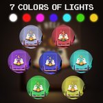 Veilleuse fantôme en acrylique avec texte et base en bois ajustable 7 lumières Décoration de bureau Cadeau d'Halloween pour la famille et les amis