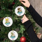 Personalized Birth Flower Ice Skates Ceramic Ornament with Name and Year Christmas Gift for Women Figure Skating Enthusiasts