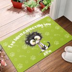 Personalisierte niedliche Katze Hund wischen Sie Ihre Pfoten Fußmatte mit Namen und Text Home Decor Geburtstag Housewarming Geschenk für Tierliebhaber