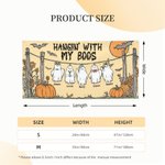 Personalized Cute Bat Pumpkin Ghost Banner with 1-6 Names Halloween Party Gift for Family Friends