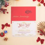 Personalised 2025 Gold Foil Stamped Santa Claus Letter Santa's Nice List Certificate with Envelope Christmas Gift for Boys Girls