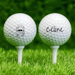 Balle de Golf Personnalisée avec Nom et Portrait Cartoon Cadeau Anniversaire pour Amateur de Golf