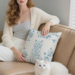 Personalized Floral Pet Photo Soft Throw Pillow Cover with Name and Date Home Decor Christmas Birthday Gift for Pet Lovers