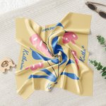 Personalizado Arte Floral Abstracto Pañuelo de seda con nombre diario de la fiesta de cumpleaños de aniversario de regalo para las mujeres