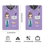 Personalized Cartoon Medical Character Multicolor Acrylic Clipboard with Low Profile Clip Nurse Week Appreciation Gift for Medical Staff