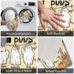 Personalized Hanging With My Boos Cute Ghost Pumpkin Doormat with 1-6 Names Home Decoration Halloween Gift for Family Friends