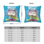 Personalized Cute Whimsical Cat Dog Soft Throw Pillow Cover with Name Home Decor Birthday Gift for Friends Family Pet lovers