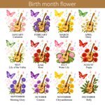 Personalized Guitar Birth Flower Butterfly Music Symbol 11 oz Ceramic Mug with Name Music Festivals Birthday Gift for Music Lovers